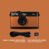 Camp Snap V105 Screen-Free Digital Camera | 8MP Point-and-Shoot Vinatge Style, LED Flash, Rechargeable Battery, 500 Photos per charge, Includes 4GB Micro SD Card, for Kids and Adults, Chestnut Brown