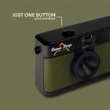 Camp Snap V105 Screen-Free Digital Camera | 8MP Point-and-Shoot Vintage Style, LED Flash, Rechargeable Battery, 500 Photos per charge, Includes 4GB Micro SD Card, for Kids and Adults, Forest Green