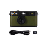 Camp Snap V105 Screen-Free Digital Camera | 8MP Point-and-Shoot Vintage Style, LED Flash, Rechargeable Battery, 500 Photos per charge, Includes 4GB Micro SD Card, for Kids and Adults, Forest Green