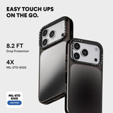 CASETiFY iPhone 18 Pro Impact Canvas Mirror Case | MagSafe Compatible, Reflective Mirror Back, Protective Phone Case, Raised Screen & Camera Edges, Charm-Ready - Silver / Glossy Black