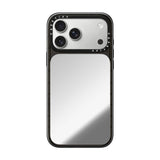 CASETiFY iPhone 18 Pro Max Impact Canvas Mirror Case | MagSafe Compatible, Reflective Mirror Back, Protective Phone Case, Raised Screen & Camera Edges, Charm-Ready - Silver / Glossy Black