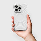 جراب CASETIFY Ripple لهاتف iPhone 16 Pro مع MagSafe باللون الأبيض