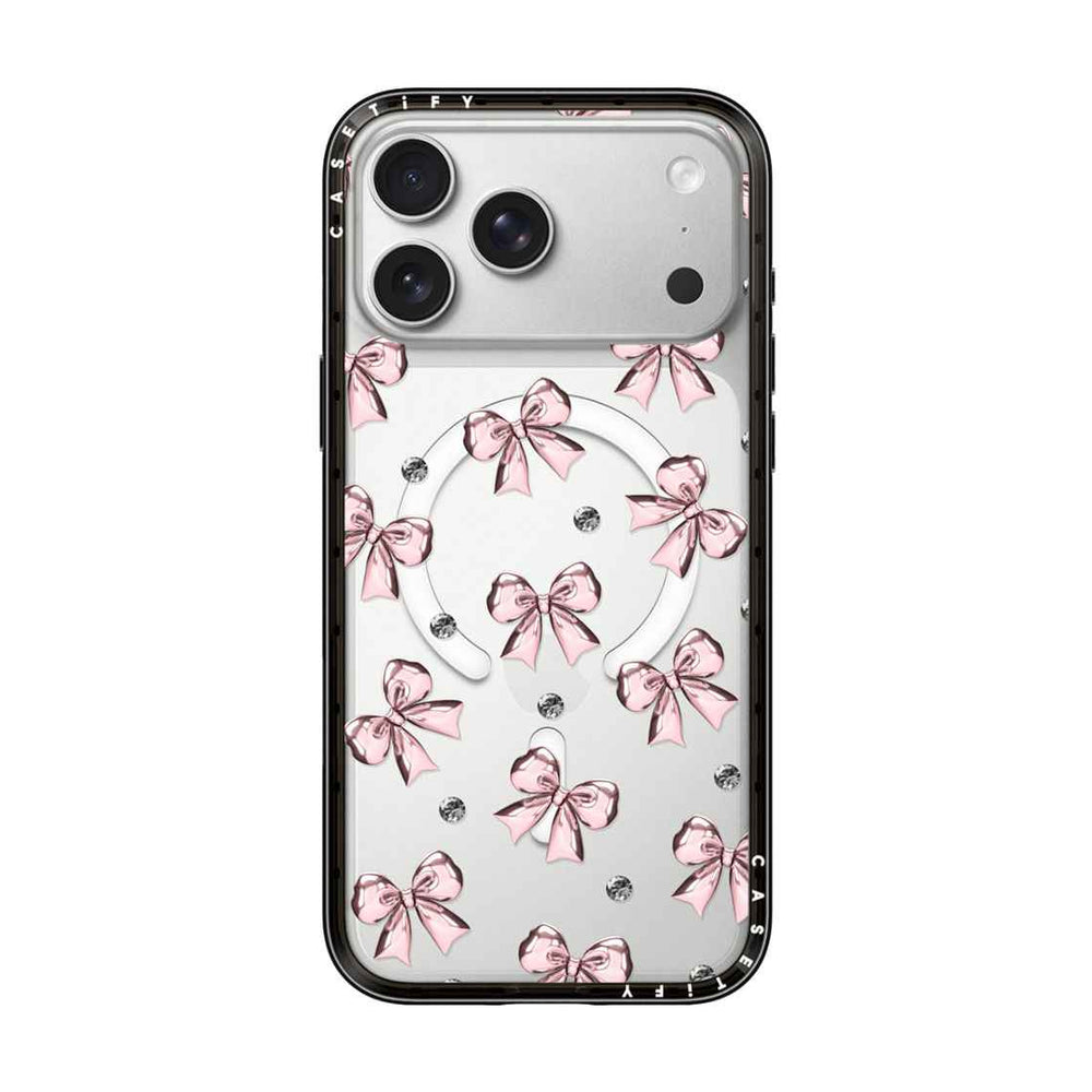 CASETiFY iPhone 18 Pro Max Compact Case | MagSafe Compatible, 4-Ft Drop Protection, 2x Military Grade, Slim Lightweight Case, Raised Bezel & Camera Ring, Charm-Ready - Black Frame / Pink Ribbon