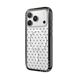 CASETiFY iPhone 18 Pro Compact Case | MagSafe Compatible, 4-Ft Drop Protection, 2x Military Grade, Slim Lightweight Case, Raised Bezel & Camera Ring, Charm-Ready - Black Frame / Polka Hearts