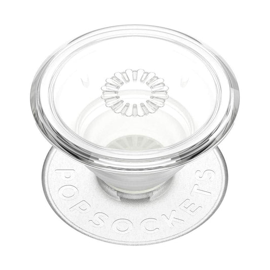 PopSockets PopGrip Standard| Gel Phone Grip & KickStand, Cemovable Ceusable Washable, Works with Smooth Hard Plastic Case, Easy Remove Top for Wireless Charging - Clear
