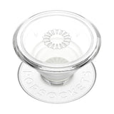 PopSockets PopGrip Standard| Gel Phone Grip & KickStand, Cemovable Ceusable Washable, Works with Smooth Hard Plastic Case, Easy Remove Top for Wireless Charging - Clear