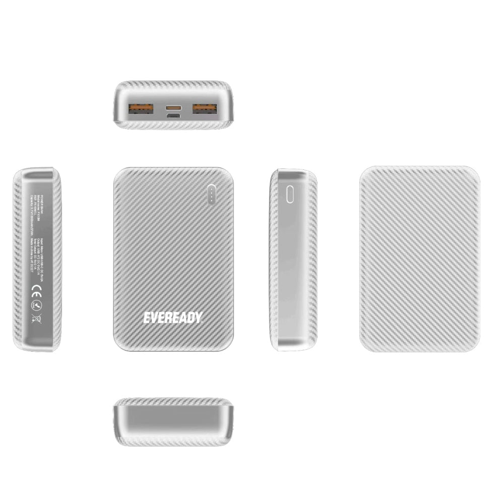 EVEREADY Fast Charger Portable Power Bank Mini 10000mAh - Silver