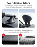 iOttie Easy One Touch 6 Dash & Windshield Mount, Universal Car Phone Holder, Telescopic Arm, Strong Suction Cup, Cable Organizer, Black