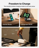 شاحن Belkin UltraCharge 3 في 1 قابل للطي بتقنية MagSafe Qi2 | لأجهزة iPhone و Apple Watch و AirPods مع منفذ طاقة USB-C بقوة 45 واط، شكل مربع / أسود