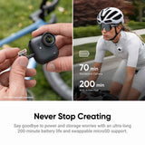 Insta360 GO Ultra Standard Bundle| 4K Tiny Action Camera, Low-Light Capture, 10m Waterproof Wide-Angle, w/ Flip Screen FlowState Stabilization, Magnet Pendant, Clip for Travel & Vlogging, White