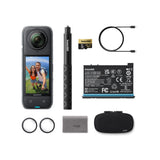 Insta360 X4 Adventure Bundle - 8K Waterproof 360 Action Camera, 4K Wide-Angle Video, 135 Min Battery Life, AI Editing, 114cm Invisible Selfie Stick+ 256GB Memory Card+ Extra Battery Pack - Bundle