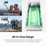 Insta360 Flow 2 Gimbal AI Tracker Bundle| Handheld Gimbal w/ Deep Track 4.0 Precise Subject Tracking, Gesture Control, for Livestreamers, Bloggers, Video Calls, for Android and iOS - Stone Grey