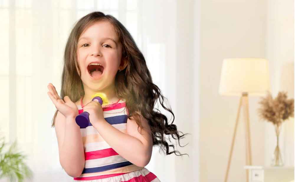 ekids Kiddesign Sing Along Microphone Disney Wish, Kids Microphone with Built-in Songs Flashing Lights, Easy to Use Lightweight Good Sound, Ms. Rachel Toys for Boys and Girls