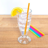 Kikkerland 8 Inch Bright Color Reusable Straws | Pack of 24, Reusable PP Straws, Colorful Party Straws
