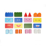 Kidoki Stack & Mix Wooden Building Blocks | Wooden Block Toy, Mix and Match Characters, Creative Play