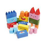 Kidoki Stack & Mix Wooden Building Blocks | Wooden Block Toy, Mix and Match Characters, Creative Play