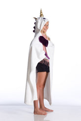 عباءة كانجورو وحيد القرن بغطاء رأس مع مخالب، للأطفال