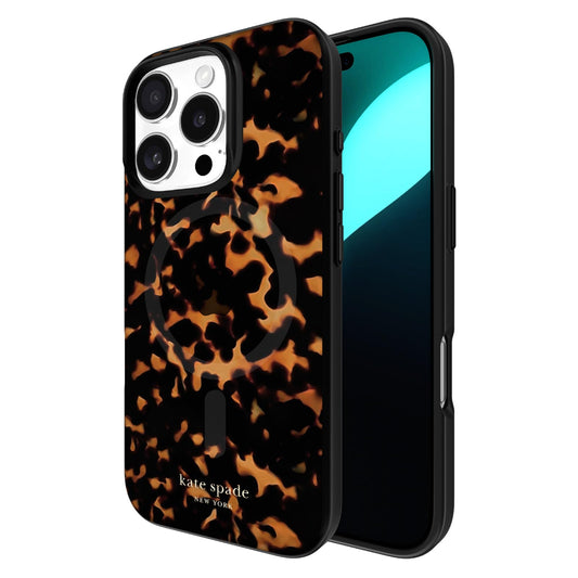 Case-mate Kate Spade MagSafe Print Case for iPhone 16 Pro 6.3" 2024| 12-Ft Drop Protection w/ Anti-Scratch Coating, Raised Edges, Fashion Case, Wireless Charging - Tortoise