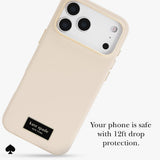 جراب CASE-MATE Kate Spade لهاتف iPhone 17 Pro Max، مصنوع من السيليكون، بلون بيج مثالي، مزود بخاصية MagSafe
