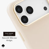 جراب CASE-MATE Kate Spade لهاتف iPhone 17 Pro Max، مصنوع من السيليكون، بلون بيج مثالي، مزود بخاصية MagSafe