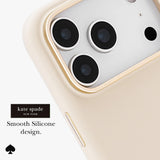 جراب CASE-MATE Kate Spade لهاتف iPhone 17 Pro، مصنوع من السيليكون، بلون بيج مثالي، مزود بمنفذ Magsafe