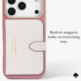 جراب CASE-MATE Kate Spade لهاتف iPhone 17 Pro، مصنوع من السيليكون، بنقشة لون وردي داكن، مزود بخاصية Magsafe