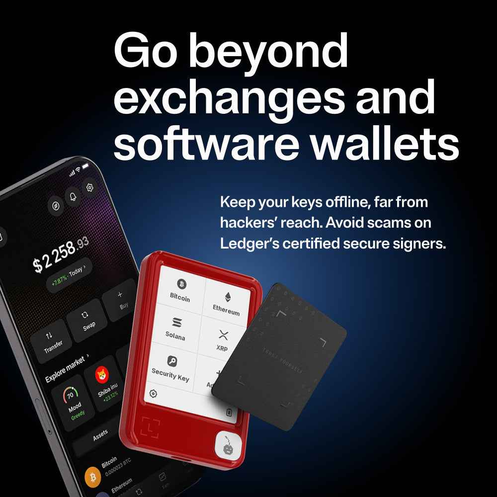 Ledger Nano Gen5 Crypto Hardware Wallet with Recovery Key – Cherry Red | 2.8” E Ink Touchscreen, Secure Element, USB-C, Bluetooth & NFC