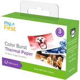myFirst Thermal Paper Color Burst for myFirst Camera Insta 20 – 3 Rolls Dual-Color Thermal Paper (Black + Blue/Red/Orange), 57×26mm, High-Density Vivid Prints, Smooth Surface, Easy Replace Refill