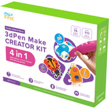 myFirst 3D Pen Make Creator Kit – All-in-One Starter Bundle with 3D Pen, Robot/Automobile/Insect Fun Packs, 3 Moving Models & Filaments – Creative STEM Craft Set for Kids - Red