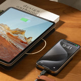Native Union (RE) Classic Power Bank 5000mAh| Slim Magnetic Power Bank, Fast 15W Qi2 Wireless Charging, Leather Finish, for Apple iPhone 16/15/14/13/12 Pro/Pro Max/Plus MagSafe Compatible - Navy