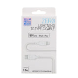 Momax Zero USB-C to Lightning 1.2M| Fast Charge, MFi Certified, Flexible Heavy Duty, for Apple iPhone 14/13/12/11/X Pro Max Mini Plus, iPads, Airpods - White