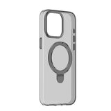 Momax Flip Magnetic Case for iPhone 15 Pro| MagSafe Compatible w/ Ring Grip and Stand, Drop & Scratch Protection w/ Raised Edges, Shock Resistant, Anti-Slip - Transparent Black
