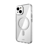 MOSHI iPhone 14 Plus - iGLAZE Case with MagSafe & Cam Cover - Silver