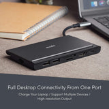 موزع USB-C صغير محمول 7 في 1 من موشي سيمبوس - رمادي