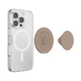 PopSockets MagSafe Kick-Out Grip & Stand| Magnetic Pop-up Phone Grip, Stable Stand, 360° Rotation, for iPhone 17/16/15/14/13/12, Included Adapter Ring for non-MagSafe Phones & Cases - Latte
