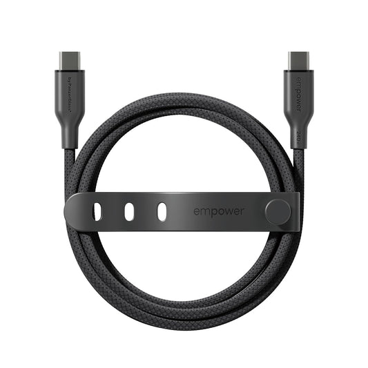 PanzerGlass USB C to USB C Cable 1.2m EMPOWER, 240W Ultra Fast Type-C Sync & Charge Heavy-Duty Braided Cable, for Macbooks, Laptops, Tablets, iPhone 17/16/15, iPads, Airpods, Space Black