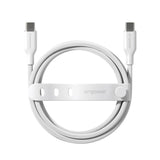 PanzerGlass USB C to USB C Cable 2m EMPOWER, 60W Fast Type-C Sync & Charge Heavy-Duty Braided Cable, for Macbooks, Laptops, Tablets, iPhone 17/16/15, iPads, Airpods, Silver White