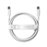 PanzerGlass USB C to USB C Cable 1.2m EMPOWER, 240W Ultra Fast Type-C Sync & Charge Heavy-Duty Braided Cable, for Macbooks, Laptops, Tablets, iPhone 17/16/15, iPads, Airpods, Silver White