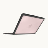 STM Dux Ultra Case for MacBook Neo | Drop Protection Rugged Clear Cover, Snap-On Easy to Install with Textured Rubber Feet, Open Hinge AirFlow Design, for Students & Professionals - Black Frame