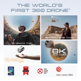 Antigravity A1 Infinity Bundle | Immersive 8K 360 Video Capture, FPV Vision Goggles, Grip Motion Controller, 3 High-Capacity Batteries, Sub 250g, Invisible Drone