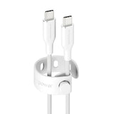 PanzerGlass USB C to USB C Cable 2m EMPOWER, 60W Fast Type-C Sync & Charge Heavy-Duty Braided Cable, for Macbooks, Laptops, Tablets, iPhone 17/16/15, iPads, Airpods, Silver White