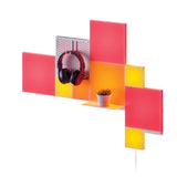 مجموعة نانوليف كومبو كبيرة الحجم (4 مربعات كبيرة، 4 مربعات صغيرة، لوح مقوى، رف) 10 قطع، لون أبيض