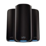 شبكة واي فاي رباعية النطاق من NETGEAR Orbi، واي فاي 7 ميش، سرعة 27 جيجابت في الثانية، عبوة من 3 قطع، لون أسود