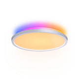 Nanoleaf Smart Multicolor Ceiling Light | Matter Wi-Fi, 2600 Lumens, 16M+ Colors, Dual-Sided Ambient Halo Flush Mount, 2700-6500K Tunable White, Music Sync, Screen Mirror, App & Voice Control, White