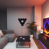 NANOLEAF Shapes Hexagons Ultra Black Expansion Pack - Smart WiFi LED Panel System w/ Music Visualizer - 3 Pack - Black - controller not included