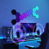 NANOLEAF Shapes Hexagons Ultra Black Expansion Pack - Smart WiFi LED Panel System w/ Music Visualizer - 3 Pack - Black - controller not included