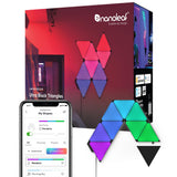 NANOLEAF Limited Edition Ultra Black Triangles Starter Kit - Smart WiFi LED Panel System w/ Music Visualizer - 9 Pack - Black