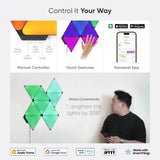 NANOLEAF Limited Edition Ultra Black Triangles Starter Kit - Smart WiFi LED Panel System w/ Music Visualizer - 9 Pack - Black