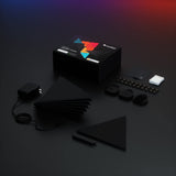 NANOLEAF Limited Edition Ultra Black Triangles Starter Kit - Smart WiFi LED Panel System w/ Music Visualizer - 9 Pack - Black