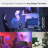 NANOLEAF Limited Edition Ultra Black Triangles Starter Kit - Smart WiFi LED Panel System w/ Music Visualizer - 9 Pack - Black